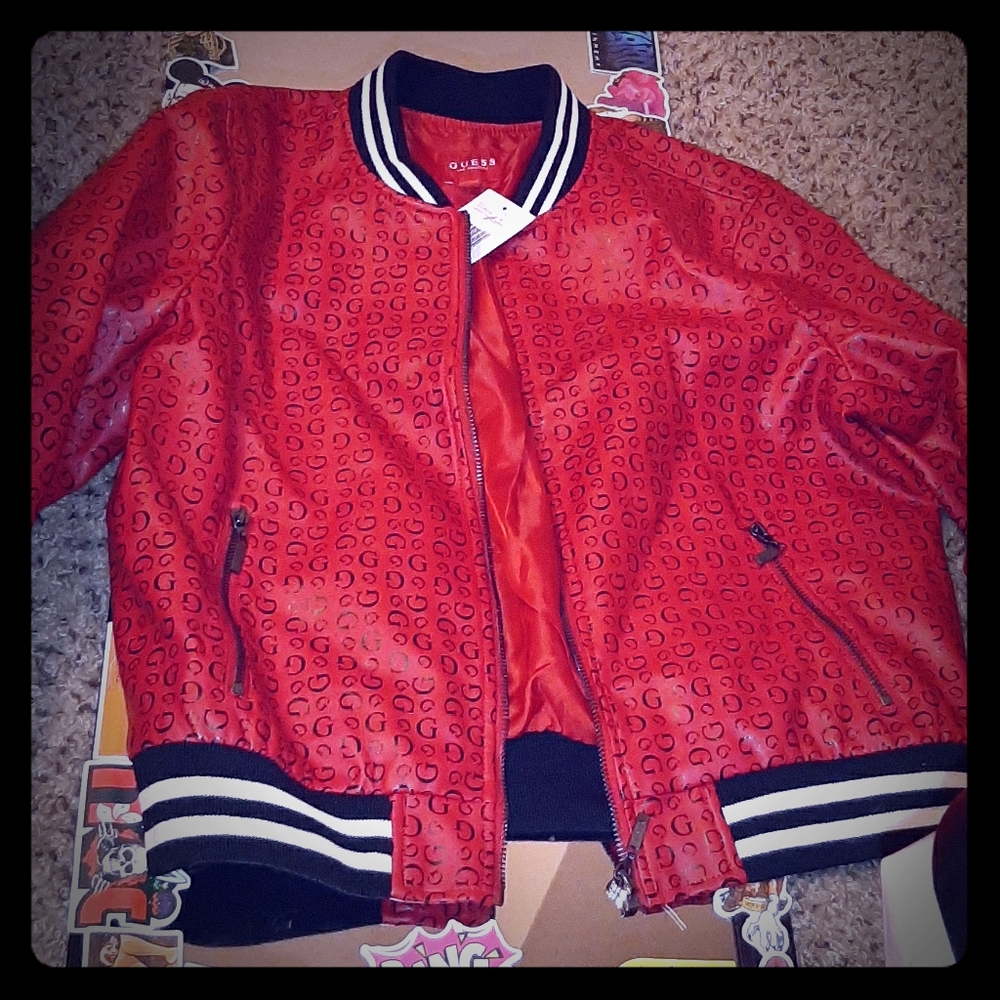 Red leather jacket